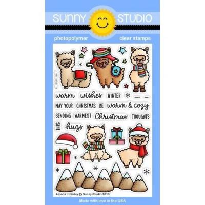 Sunny Studio Clear Stamps - Alpaca Holiday
